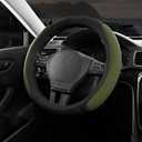Skechers Steering Wheel Cover, Memory Foam Car Steering Wheel Cover,14.5-15inch Anti-Slip Safety Comfortable Desgin, Universal Accessory for Diverse Cars, Truck,SUV (Black & Olive)