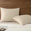 PHF 100% Cotton Waffle Pillow Shams Standard Size, 2 Pack 20" x 26" Soft Skin-Friendly and Breathable Pillowcases, No Filling, Aesthetic Woven Waffle Weave Pillow Covers for Bed, Linen