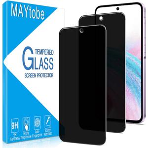 MAYtobe [2-Pack Privacy Screen Protector Designed for Samsung Galaxy A35 5G Tempered Glass, No Bubbles, Anti Scratch, Easy to Install (Black)