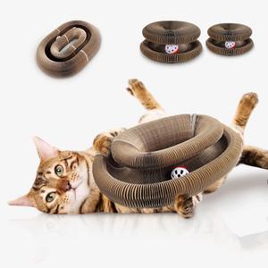 2 Pcs Kitty Toys Magic Organ Cat Scratching Board Toy for Indoor Cats Twisty Paws cat Toys Foldable Accordion Honeycomb Kitten curlz Cat Scratcher with Ball (2pcs)