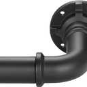 Curtain Rod for Windows,Wrap Around Industrial Blackout Design,Black Adjustable 1 Inch Curtain Rod,Room Divider Window Curtain Rod for Indoor/Outdoor (Matte Black, 28-48")