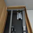 Vaunn Medical Pneumatic Adjustable Overbed Bedside Table with Wheels (Hospital and Home Use) (Black)