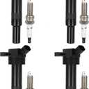 ECCPP UF651 4 ignition coils with 4 iridium Spark Plugs for Hyundai for Kia Elantra Tucson Forte Soul 2011 2012 2013 2014 2015 2016 2017 2018 2019 1.8L 2.0L L4 UF651 C1804