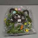 27 Inch Easter Wreath Artificial Easter Rabbit Wreath Spring Bunny Wreath for Front Door Easter Decorations with Pastel Eggs Carrots and Flowers for Home Decorations