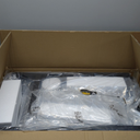 LS'BABQ Outdoor Grill Table Cart, Pizza Oven Stand, BBQ Prep Table with Trash Bag Holder Wheels & Hooks, Double-Shelf Movable Food Prep and Work Stand, Powder-Coated Steel Flattop Grill Cart