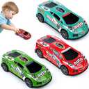 7 inch Friction Power Car Toys Set, Push and Go Pull Back Trucks Wind up Race Car 3 Pack Suitable for Toddlers 3 4 5 6 7 Year Old Kids Toys for Boys and Girls Birthday Party