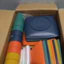 Teivio 32-piece Plastic Wheat Straw Square Dinnerware Set for 8, Unbreakable Dinner Plates, Salad Plates, Snack Bowls, Tumblers 20 oz, Dishwasher Safe, Autumn Multicolor