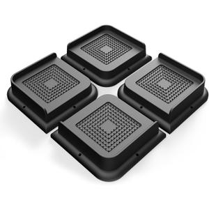 MYMULIKE Bed Risers Heavy Duty, Oversized Furniture Risers, Support Up to 6000 Lbs, Lift 3 inch for Couch, Sofa, Table, Chair (Black 4 Pack, 1 inch)