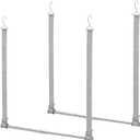 STORAGE MANIAC Hanging Closet Rod, Adjustable Width and Height Closet Hanging Organizer, Space-Saving Clothes Hanging Bar, Closet Extender Hanging Rod Double Closet Hanging Rod, 2 Pack Webbing