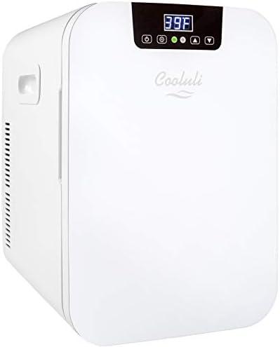 Cooluli 20 Liter Mini Fridge with Temperature Control - White Thermoelectric Cooler and Warmer for Bedroom, Office, Car, Dorm 