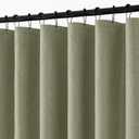 ANRODUO Extra Long Fabric Shower Curtain Set - Olive Green 72"x84" with 12 Rust Resistant Durable Metal Hooks, Waterproof & Linen Textured, Button Hole Design, Machine Washable for Bathroom Decor