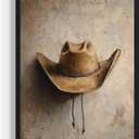 HomeArtPrint Cowboy Hat Art Print Poster Wall Art, Western Country Farmhouse Wild West for Bedroom, Bathroom, Living Room Art Decor, Size: 12" x 15"