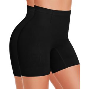 BESTENA Shapewear Shorts,Mid-Waist Body Shaper Shorts,Womens Shapewear Tummy Control,Seamless Shapewear for Under Dresses (Medium, 2x-black)