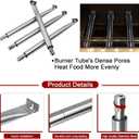 Hiorucet Grill Replacement Parts for Broil King 9561-54, 9562-14, 9563-14, 9565-54, 9571-44, 9576-44R, 9577-44, 9578-44, 9582-44, 9583-44, 9585-44, Heat Plates and Burners for Broil King Regal 490