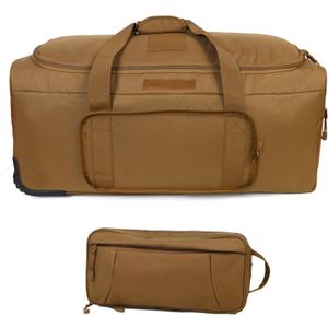 Greencity Duffel Bag Wheels Rolling Deployment Wheeled Military Suitcase Heavy-Duty Extra large deployment bag Capacity 32 InchCoyote