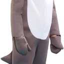 ReneeCho Boys Shark Costume Kids Onesie Pajamas Halloween Sea Animal Suit Onesie (X-Large, Gray)