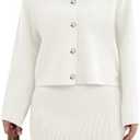 Saodimallsu Womens 2 Piece Sweater Skirt Sets Long Sleeve Collared Button Cardigan Knit Mini Skirt Two Piece Fall Outfits, Size: S