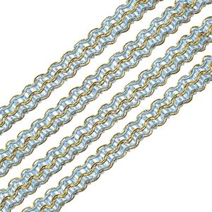 uxcell Braid Gimp Trim 3/8" x 13 Yards Polyester Upholstery Trim Decorative Woven Fabric Ribbon Trim for DIY Craft Sewing Accessories Costume Home Decoration, Gold Blue