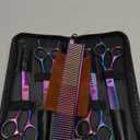Professional Dog Grooming Scissors Set, 7 Inch/8 Inch Pet Grooming Scissors Chunkers Shears for Dog, Curved Dog Grooming Scissors, Thinning Shears for Dog with Grooming Comb (Rainbow)
