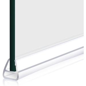 Door Seal, Akamino Frameless Shower Door Bottom Seal - 98.5 Inch Glass Shower Door Sweep Fit for 10mm (3/8" Glass Door - Stop Shower Leaks and Create a Water Barrier,U Type