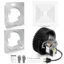 BKR60 Bathroom Exhaust Fan Replacement with Cover/Grille | Quiet 3.0 Sones High Airflow Fan Motor Replacement Fit 670, 671, 688-G/H/J/K, 693, 695, 695P, 695-R02, 696N, 696N-R02, 690-A, 690NT-A