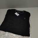 U.S. Polo Solid Jersey Crew Neck Sweater Pullover for Men (Large, Black)
