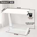 NnsZenith Adjustable Overbed Bedside Table with Wheels