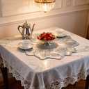 15" Silver Flower Round Placemats Set of 4 PVC Waterproof Heat-Resistant Easy Clean Table Mats 39cm Round Dining Mats