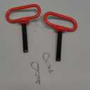 2Pack Hitch Pin, 1/2 x 3 Inch Trailer Hitch Pin with Clip and Rubber-Coated Handle, Strong Heavy Duty Lawn Mower Hitch Pin for Mowers, Tractor Truck, Towing Cargo, ATV (Red)