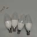 CTKcom 5W E14 Base LED Candelabra Bulbs(4 Pack)- C37 Daylight White 6000K LED Candle Light Bulb,Ceiling Fan Lights,Decorative Bulb,550LM,UL-Listed,AC 85-265V