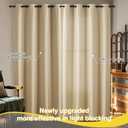 NICETOWN 100% Blackout Curtains 84 inch Long for Bedroom, Total Blackout Thermal Insulated Grommet Long Window Curtains 2 Panels Set, 2 Panels, Biscotti Beige, 52 inch Wide