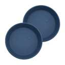 The HC Companies 14 Inch Classic Round Plant Saucer, Lightweight UV-Resistant Plastic Outdoor & Indoor Flower Pot Tray, 2-Pack Plant Pot Trays for Garden & Home Decor, Slate Blue one piece