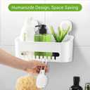 LUXEAR Suction Cup Shower Caddy - No Drilling Removable Shower Caddy - Powerful Suction Shower Organizer Max Hold 22lbs, Waterproof Suction Storage Basket for Bathroom & Kitchen