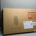 TRAHOME Irregular Asymmetrical Wall Mirror, 48" x 24" Flannel Wrapped Wooden Frame Frame Mirror for Living Room Bathroom Entryway, Hanging or Leaning Against Wall(Orange)