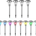 BEAU JARDIN 8 Pack Solar Pathway Lights Waterproof,Landscape Path Lights and 4 Pack Solar Pathway Lights Waterproof