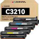 C3210 Toner Cartridges 4 Pack (with Chip) Replacement for Lexmark C3210C0 C3210K0 C3210M0 C3210Y0 Toner Cartridge for Lexmark C3224 C3326 C3426 MC3224 MC3326 MC3426 Printer Ink