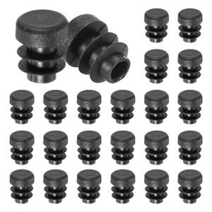 30 Pack Round Plastic Plug, OD 1/2" Furniture Tube Inserts Pipe Hole End Caps for Tubing Post/Glide Insert for Pipe Post/Table Chair Leg/Metal Tubing/Fence [Black]