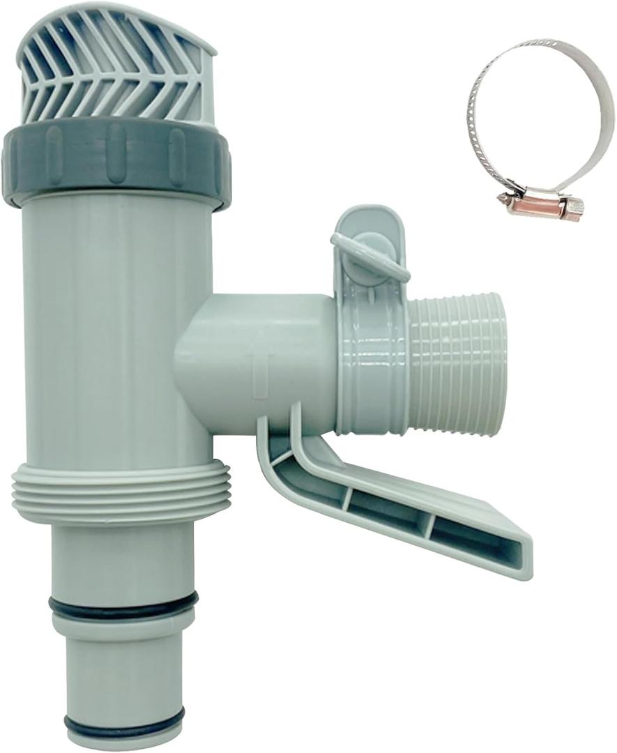 1.25"& 1.5" Shut Off Valve Swimming Pool Pipe Support with Plunger Valve Pool Parts and Accessories Replacement for Above Ground Pool Fittings （1 Pack）