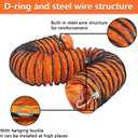 16FT Ducting Hose 20 Inch PVC Flexible Duct Hosing with Adjustable Rope for Utility Blower Exhaust Fan