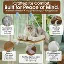 Cat Window Perch, Indoor Hammock Bed with Solid Pine Wood, 4 Industrial-Grade Suction Cups, Window Hammock with Soft Cushion for Cats, Space Saving Design