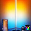 Smart RGB Corner Floor Lamp, APP & Voice Control, 16 Million Color Changing LED Light with Remote, Dimmable Ambient Lighting for Bedroom, Living Room, Game Room