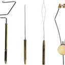 GREATFISHING 5pc Fly Tying Tools Combo Kit - Stainless Steel Whip Finisher, Bodkin, Bobbin, Disc Bobbin, Includes Scissors