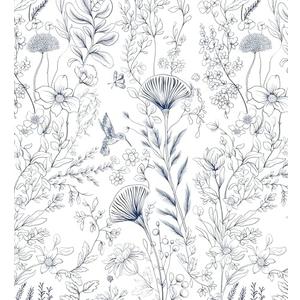 CiCiwind Peel and Stick Wallpaper Blue and White Floral Wall Paper Boho Self Adhesive Removable Contact Paper Bedroom Bathroom Living Room Papel Tapiz para Pared 17.3" × 78.7" 3Pack