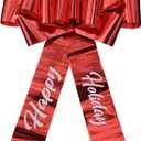 Happy Holiday Bow(30 inch, 1 Pack), Big Red Car Bow, Giant Red Bow for Holiday Decoration, Car, Wreath, Front Door, Xmas Decoration, Indoor and Outdoor Decor.