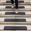 Rubber Stair Treads Non Slip Outdoor/Indoor 30" x 10" 5-Pack, Outdoor Stair Treads with Nosing for Garage, Patio, Wooden Marble Tile Metal Concrete Steps