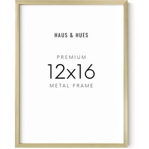HAUS AND HUES 12x16 Gold Picture Frames - Modern, Metallic Wall Decor for Bedroom, Living Room, Office Poster Display - Gold 12x16 Poster Frames