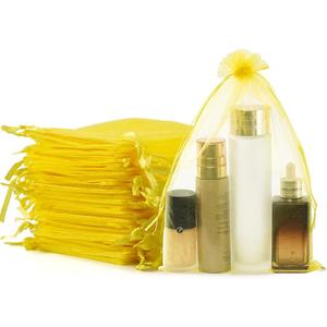 Meowoo 100PCS Organza Bags, 8x12in Small Mesh Bags Drawstring, Mesh Gift Bags Drawstring for Jewelry, Candy, Christmas, Sachets, Festivals, Bathroom Soaps, Makeup Organza, Wrapping Supplies(yellow)