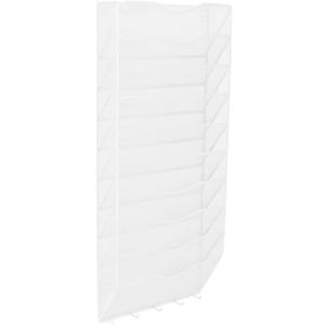 EasyPAG 10 Pocket Mesh Hanging Wall File Organizer with Key Holder, Easily File Managment and Classification, Space Saving Wall Mount Filing Holder for Office Home Classroom, White