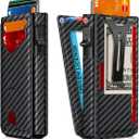 Wallet for MenSlim Minimalist Wallet with Money Clip  ID Window, RFID Blocking Pop-Up Credit Card HolderSmart Auminum Mens Wallet Holds 9-13 Cards, Front Pocket Bifold (Magnetic Closure, Gift Box) (Carbon Fiber)