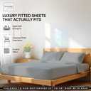 100% Egyptian Cotton Queen Fitted Sheet Only-800 Thread Count Cotton Fitted Sheet Queen, Soft, Durable, Cooling 16 Deep Pocket Sateen Weave Bottom, Luxury Hotel Quality,Light Gray